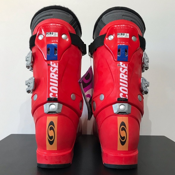 NWT Salomon Course T Snow Ski Boots Flex 41 8 Mens 8 Womens 9 Red 13.5" - Picture 11 of 16